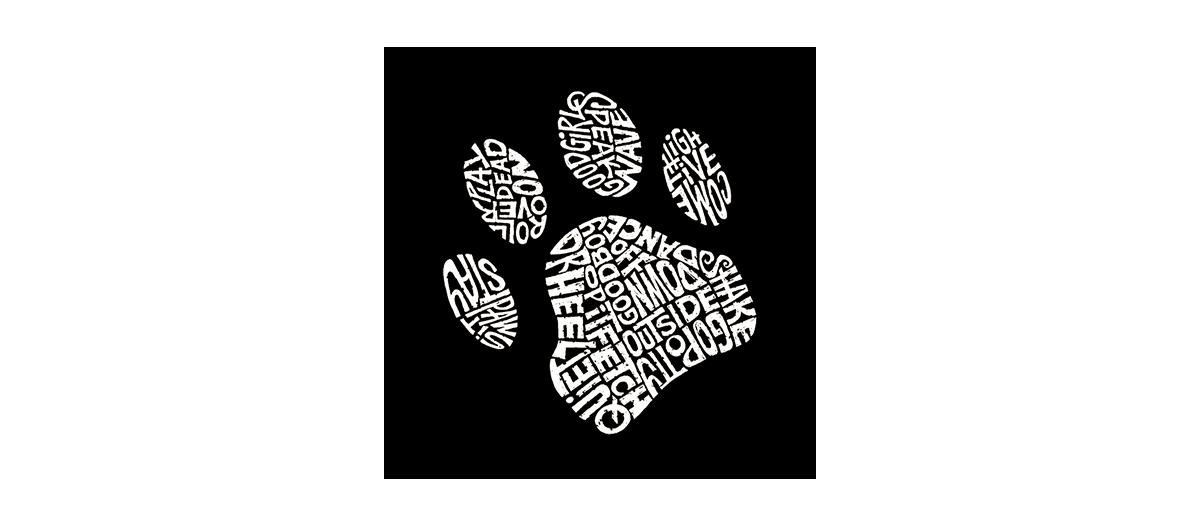 Big Girl's Word Art Long Sleeve T-Shirt - Dog Paw