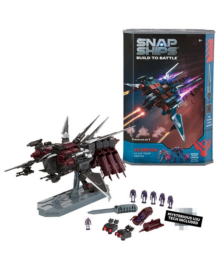 PLAYMONSTER Snap Ships Build to Battle Scorpion K.L.A.W. Troop Dropper