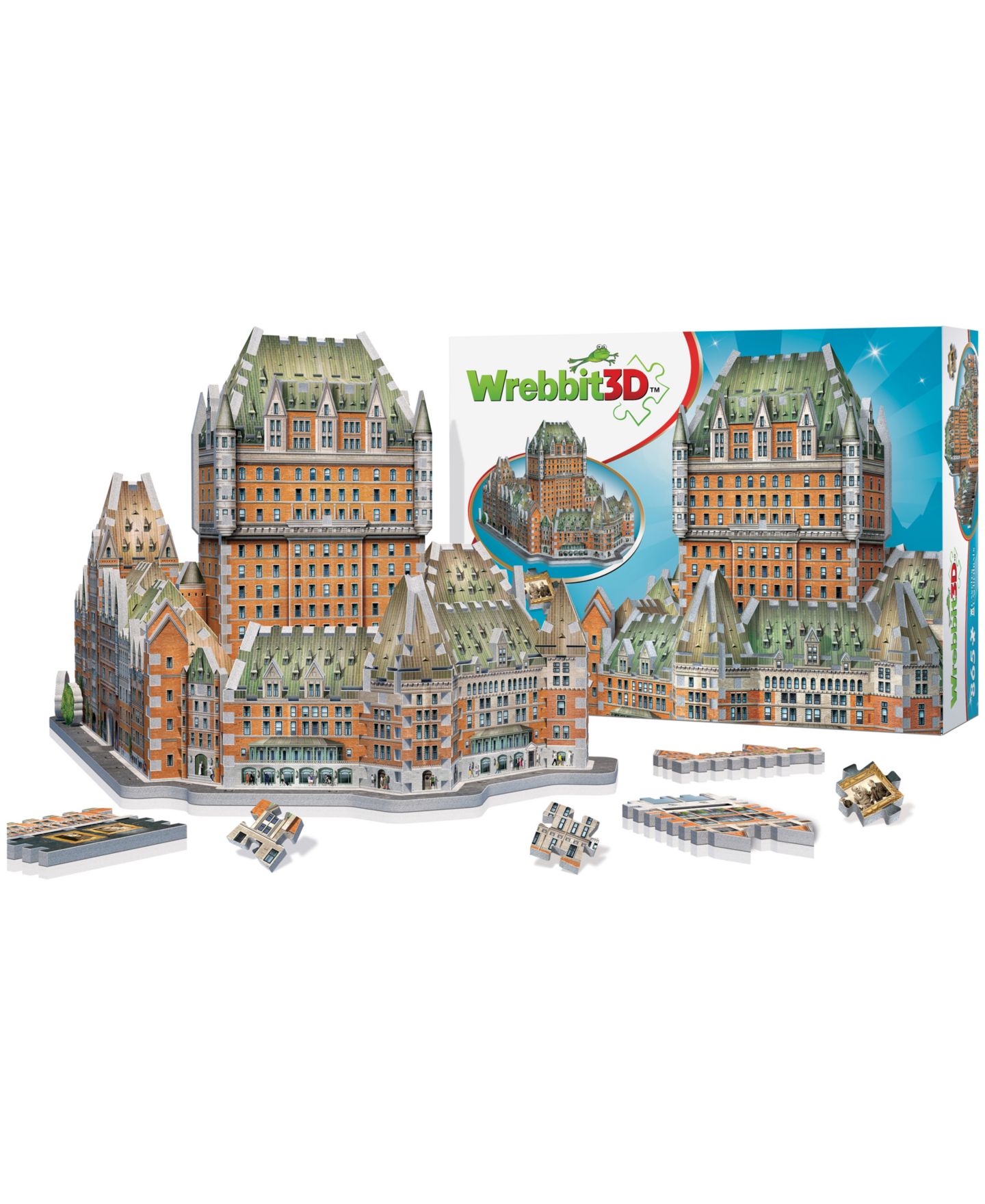 Детский пазл University Games Wrebbit Castles Cathedrals Le Chateau Frontenac 3D Foam-Backed Puzzle, 865 Pieces, Ages 14+ — фото 5
