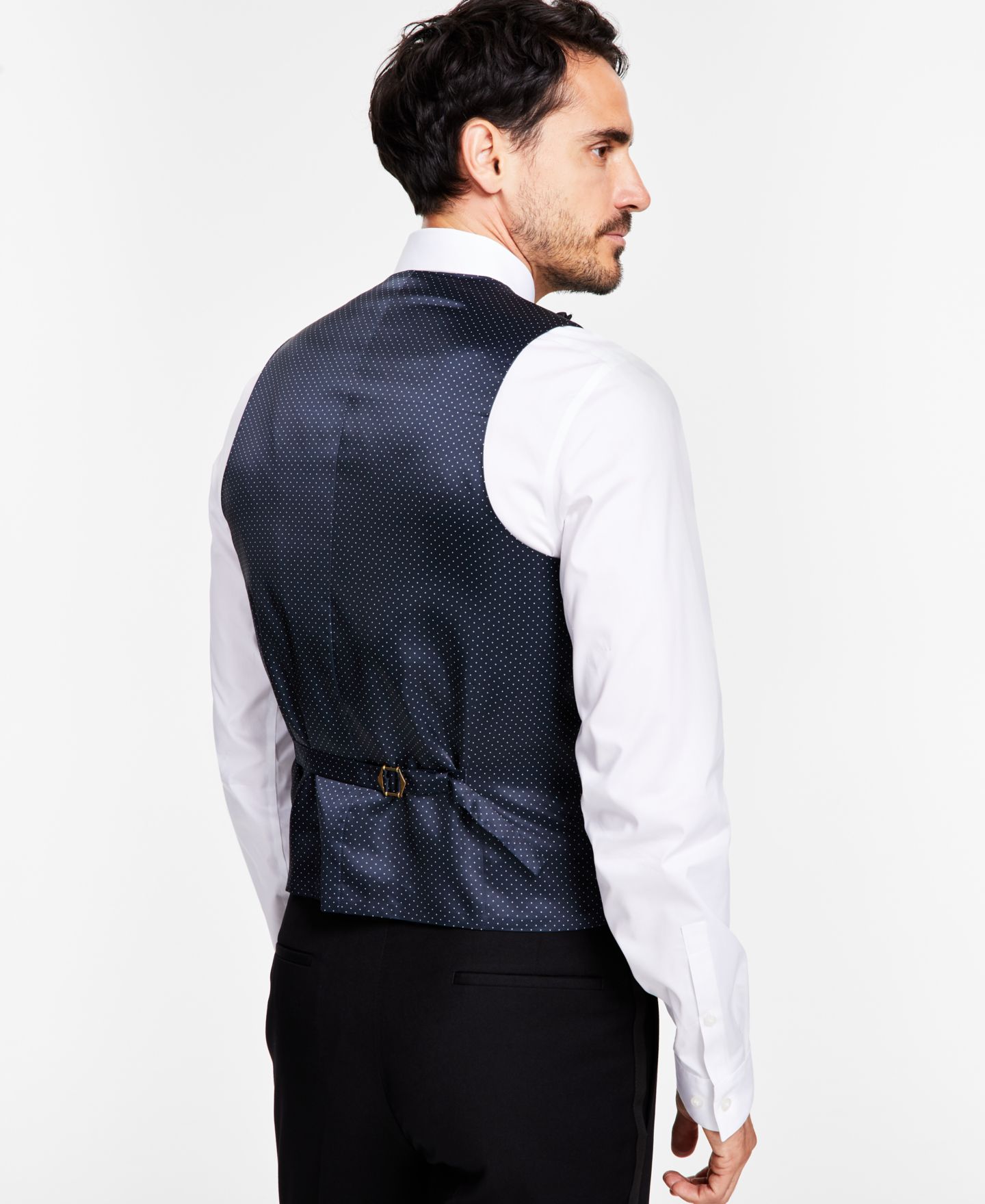 Мужской жилет Alfani Slim-Fit Stretch Tuxedo Vest, цвет: Чёрный — фото 2