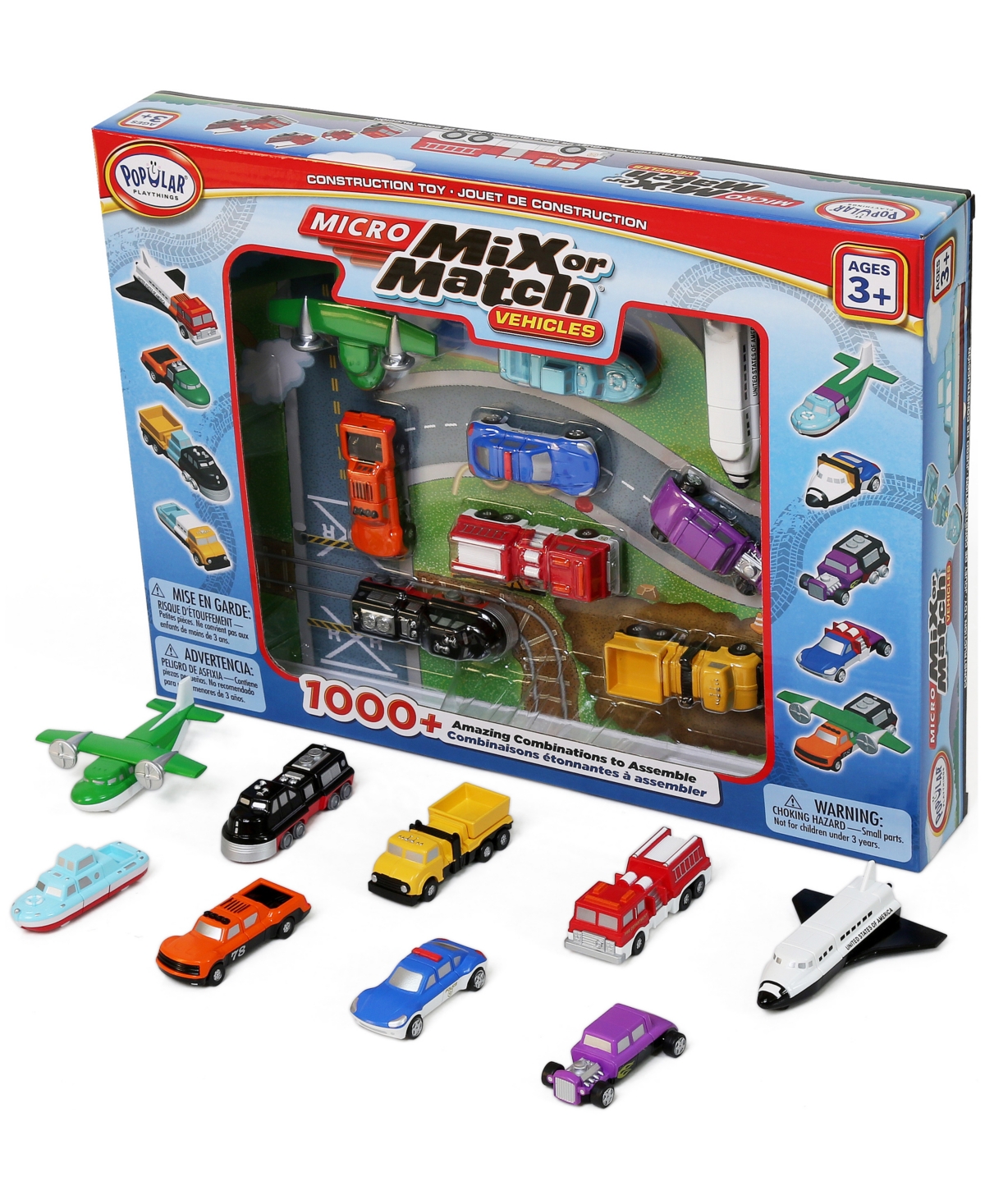 Popular Playthings Babies' Micro Mix Or Match Vehicles Set, 27 Pieces In No Color