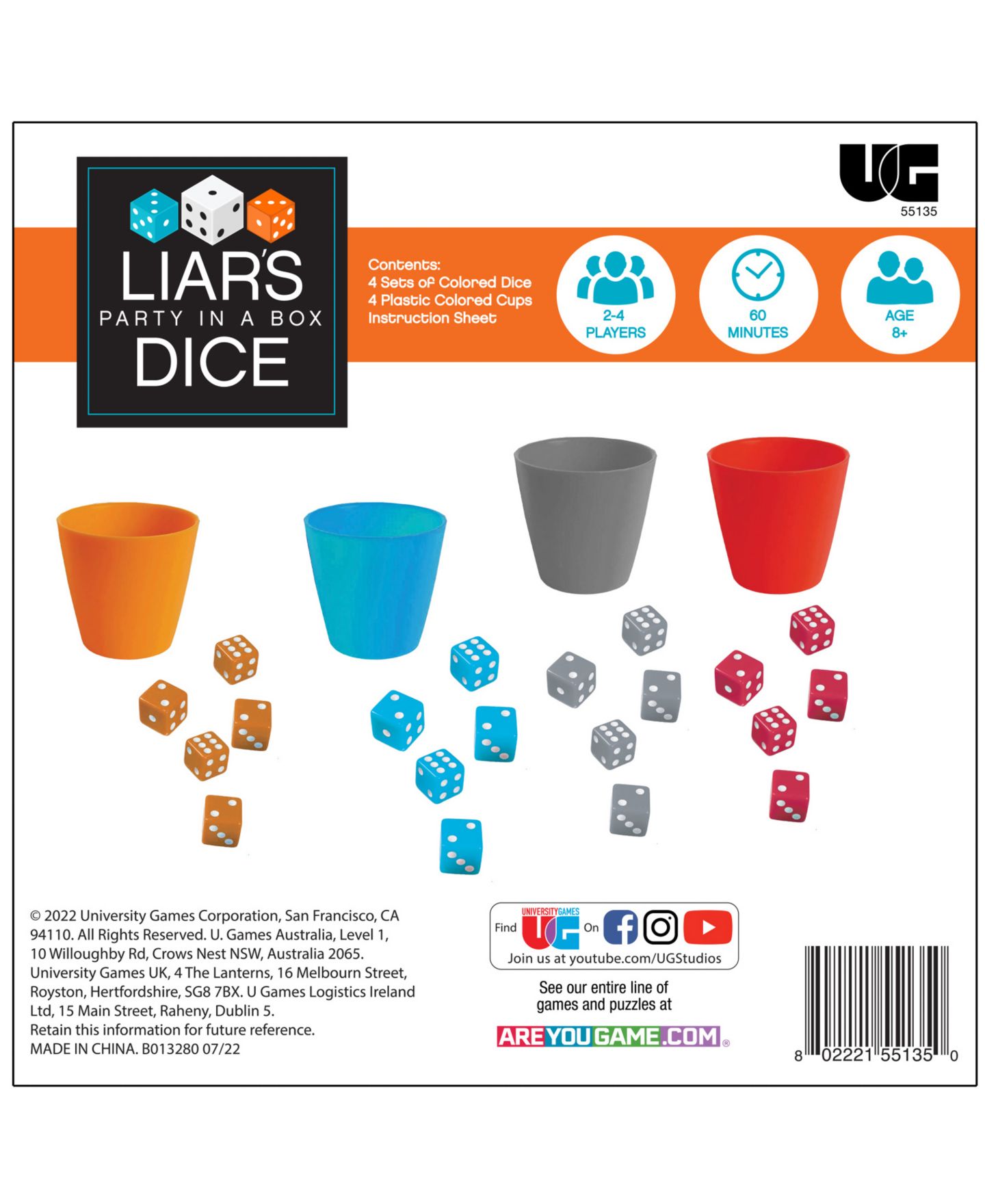 Игра в кости University Games Liar's Dice Party in A Box, от 8 лет — фото 3