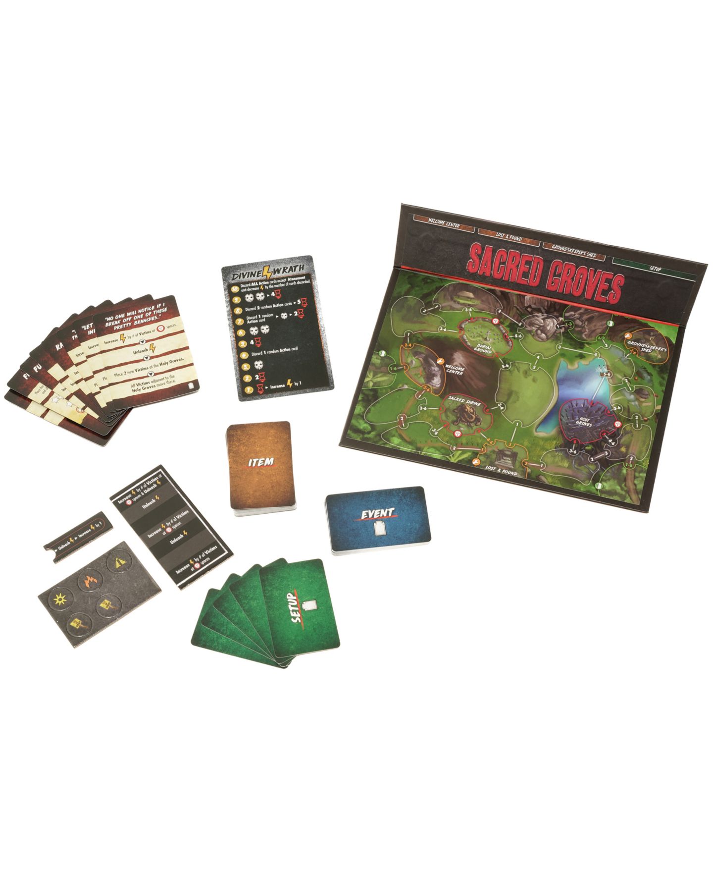 Детские настольные игры University Games Final Girl Slaughter in the Groves Strategy Horror Expansion Pack Board Game, Ages 14+ — фото 5