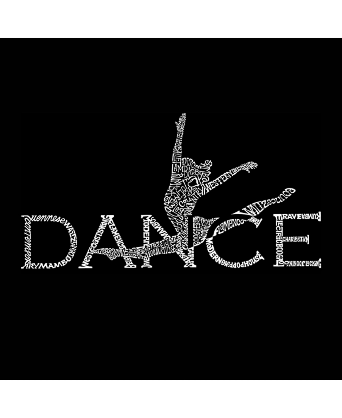 La Pop Art Girls Word Art T-shirt - Dancer