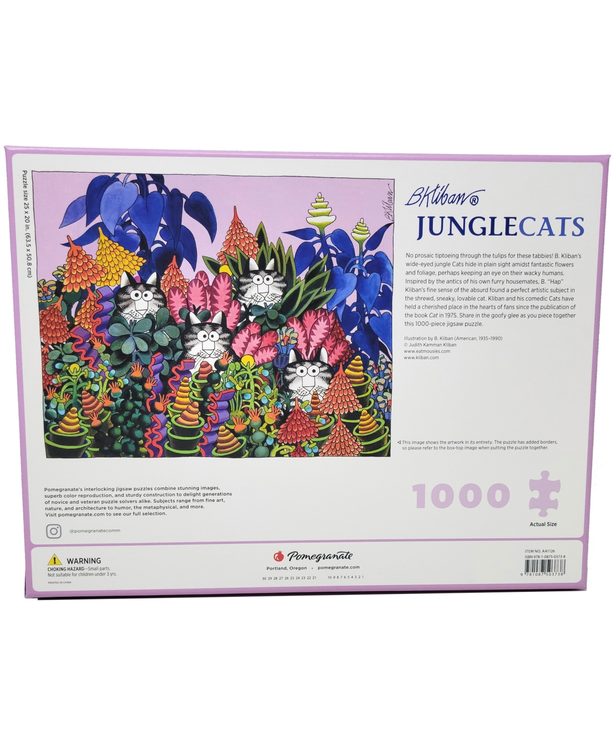 Shop University Games Pomegranate Communications, Inc. B. Kliban Jungle Cats Puzzle, 1000 Pieces In No Color