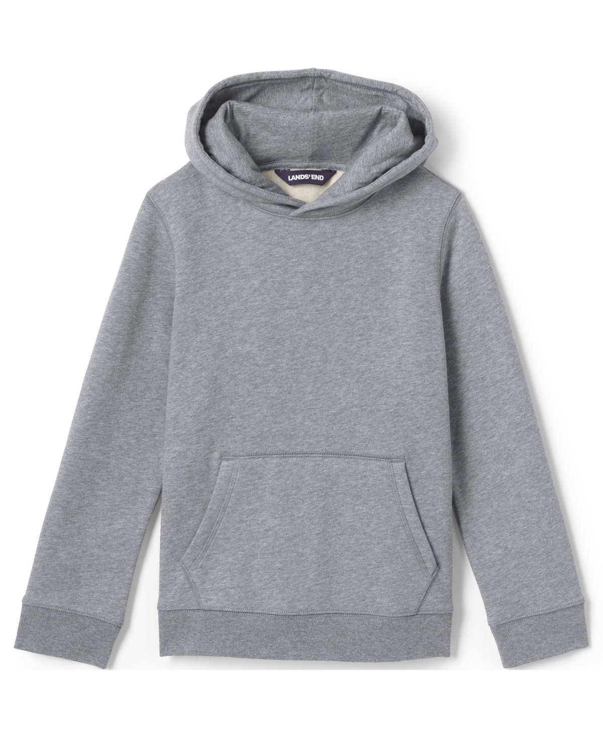 Lands' End School Uniform Kids Hooded Pullover Sweatshirt In Pewter