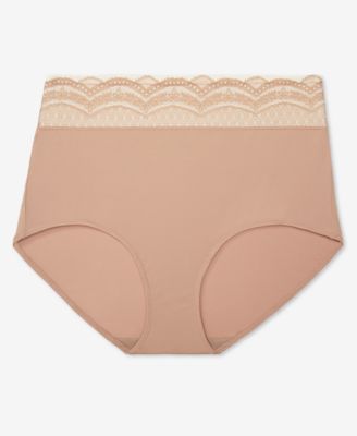 Warners&reg; No Pinching No Problems&reg; Dig-Free Comfort Waist with Lace Microfiber Brief RS7401P