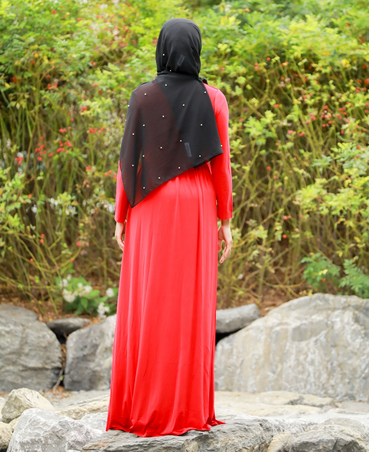 Shop Urban Modesty Women's Damask-print Chiffon Hijab In Black