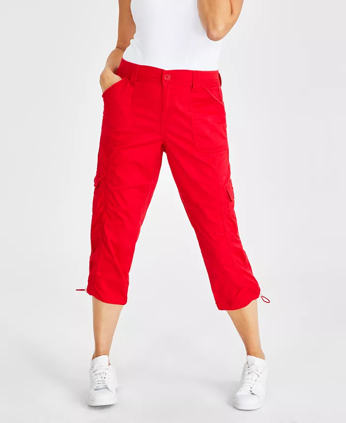 Women's Mid-Rise Cargo Capri Pants
