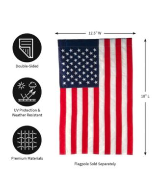 American Flag Garden Applique Embroidered Flag 12.5 x 18 Inches Indoor Outdoor Decor