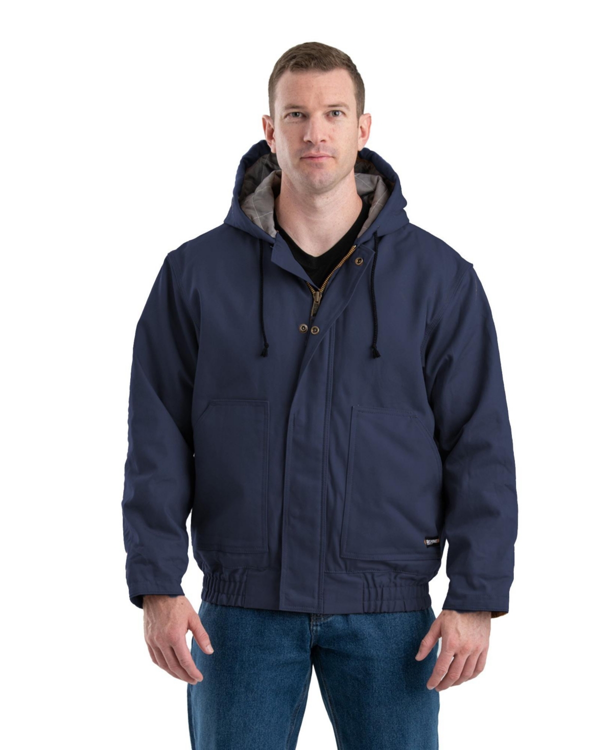 Big & Tall Flame Resistant Duck Hooded Jacket - Navy