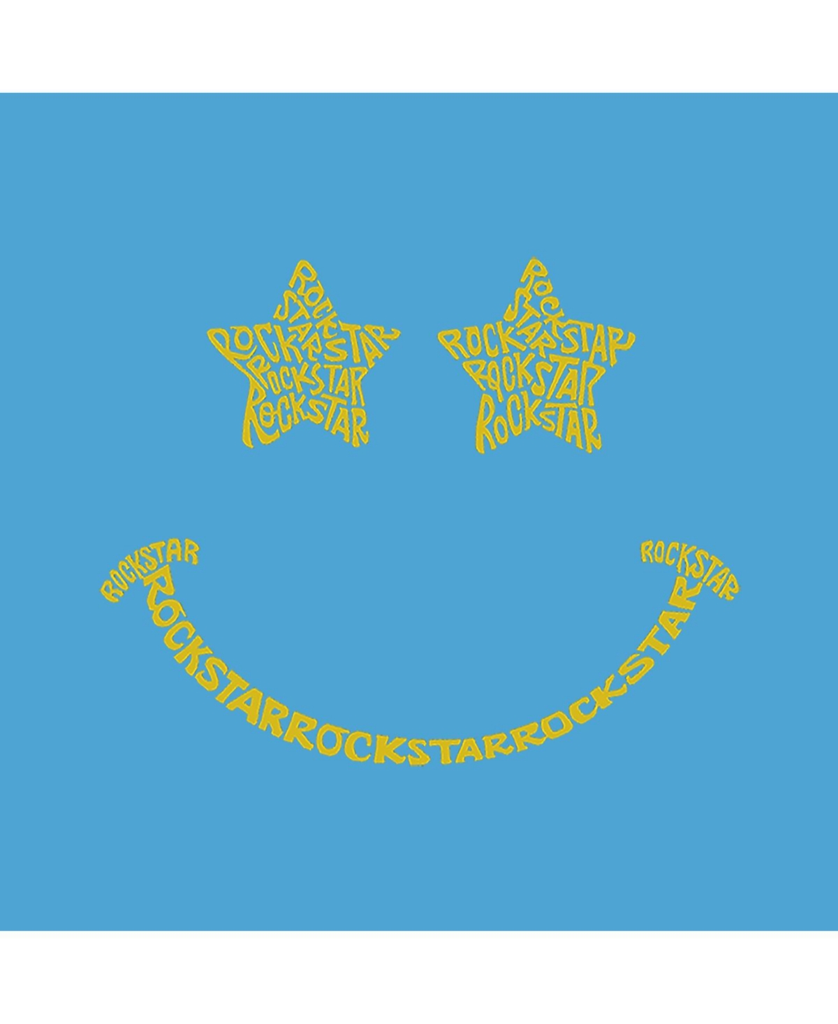 Big Girl's Word Art T-shirt - Rockstar Smiley