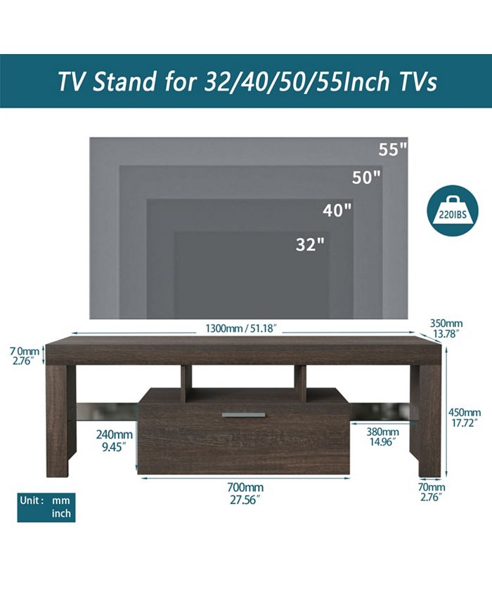 Simplie Fun 20 minutes brown simple modern TV cabinet floor cabinet ...