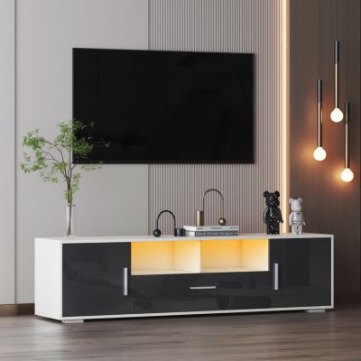 Streamdale Modern TV Stand with LED Lights