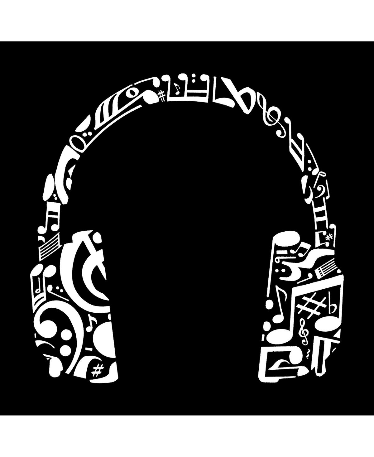 La Pop Art Boys Word Art T-shirt - Music Note Headphones