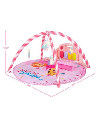 Baby Gym Baby Play Mat Piano Gym w/ 5 Hanging Sensory Toys