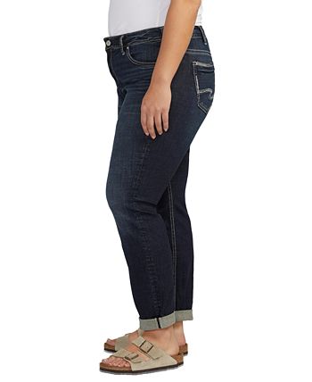 Silver Jeans Co. Plus Size Boyfriend Mid Rise Slim Leg Jeans Macy s