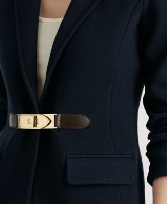 Lauren Ralph Lauren Women's Buckle-Trim Cotton-Blend Knit Blazer