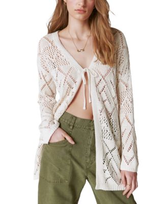 Lucky Brand - Women's Tie-Front Long-Sleeve Cardigan