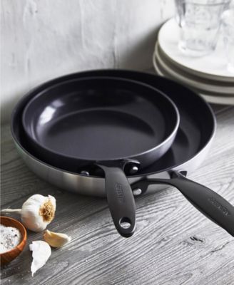 Venice Pro Noir Tri-Ply Stainless Steel 2 Piece Nonstick Frying Pan Set