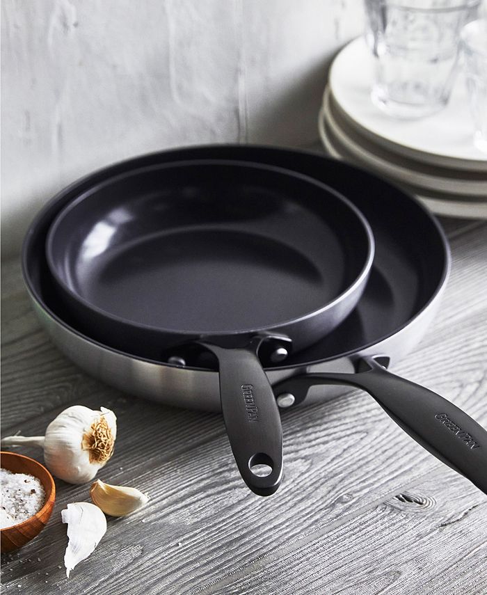 GreenPan Venice Pro Tri-Ply RVS Gezonde Keramisch Antiaanbaklaag 10-delige pannenset, PFAS Vrij, Multi Clad, Inductie, Vaatwasmachinebestendig, Ovenveilig, Zilver