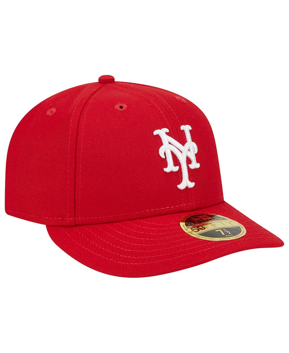 Men's New EraNew York Mets Low Profile 59FIFTY Fitted Hat - Scarlet