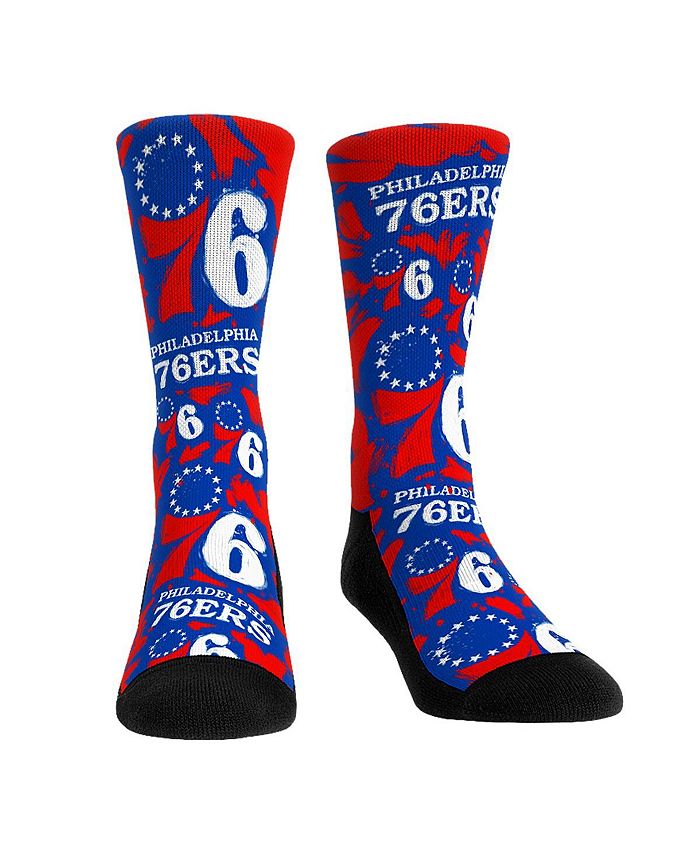 Rock 'Em Men's and Women's Socks Philadelphia 76ers Allover Logo and