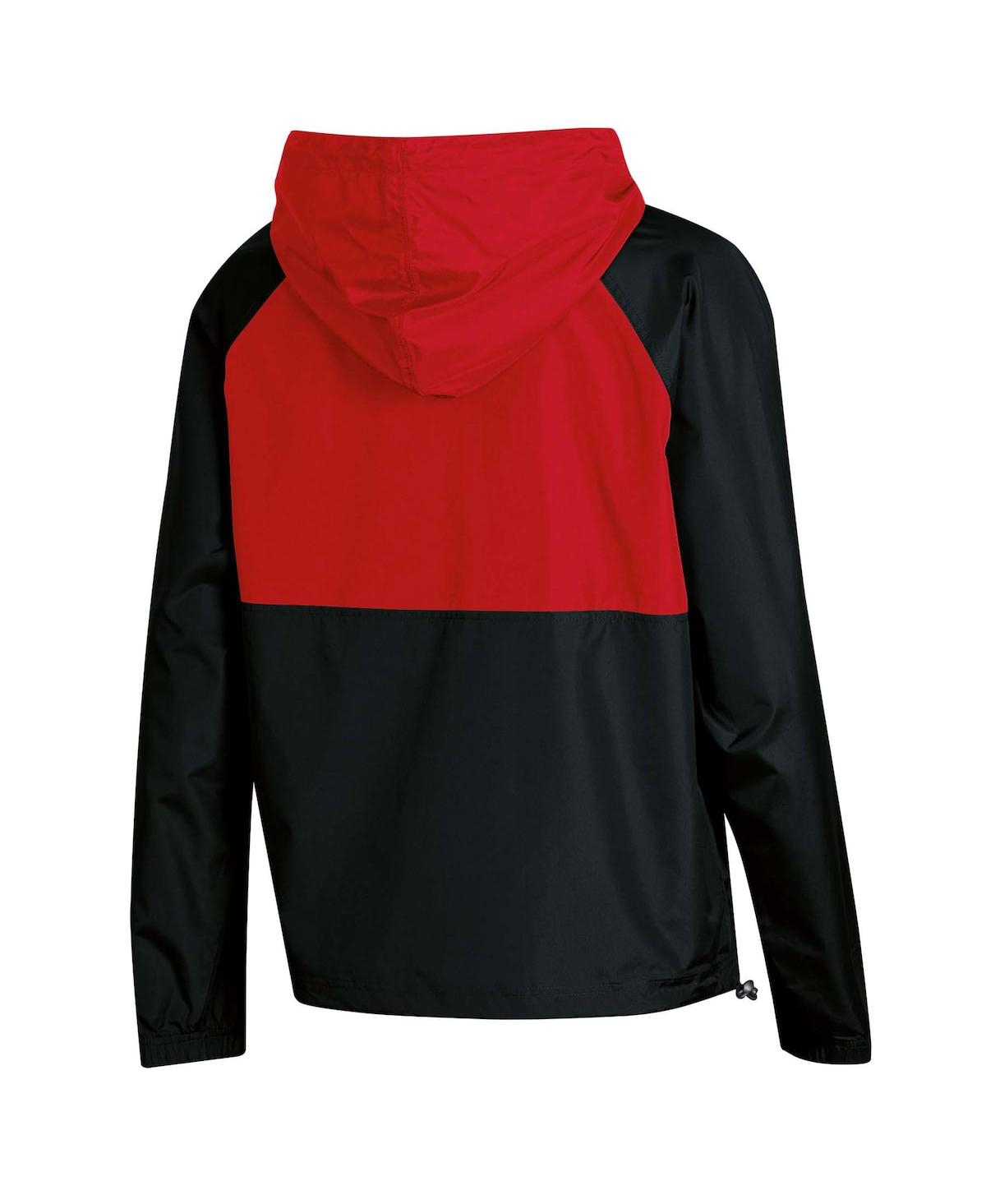 Shop Champion Women's  Black Cincinnati Bearcats Colorblocked Packable Raglan Half-zip Hoodie Jacket