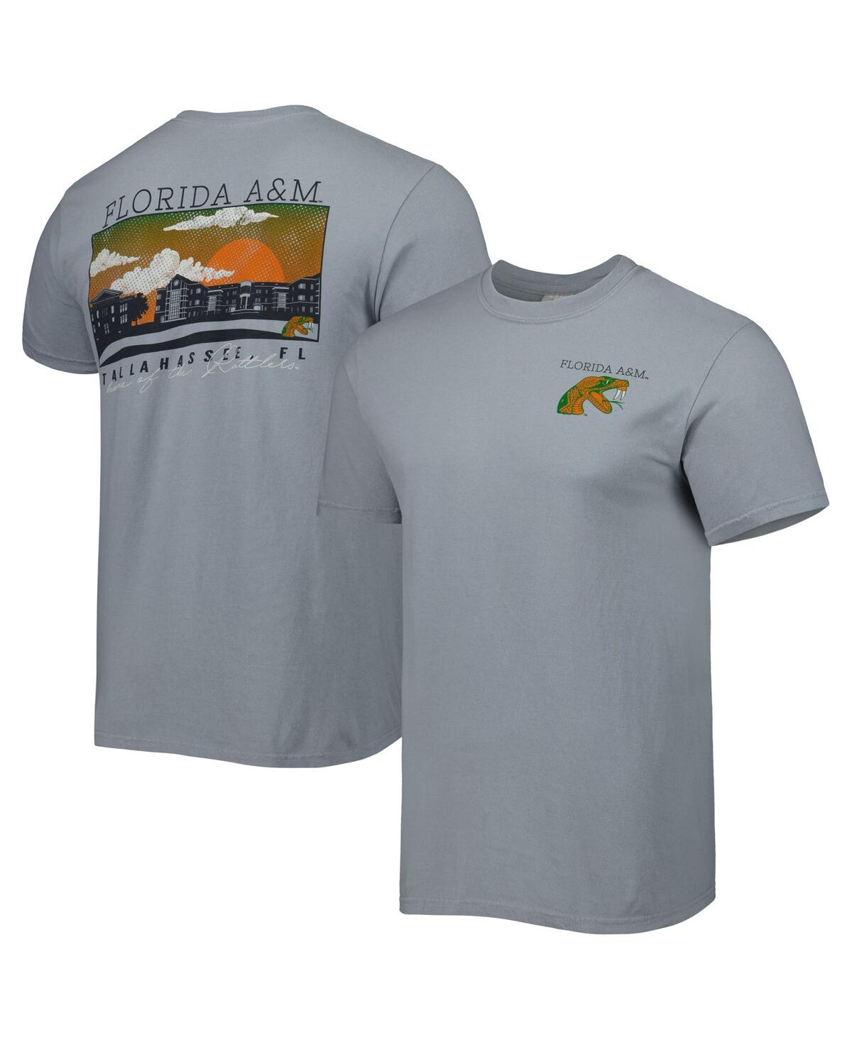 Image One Men's Gray Florida A&m Rattlers Campus Scenery Comfort Color T-shirt