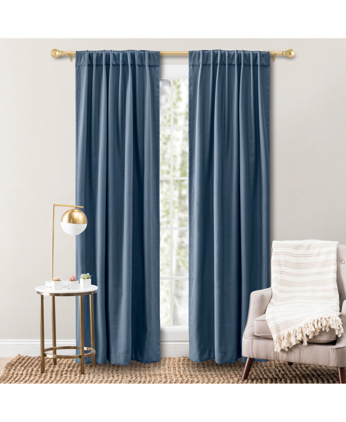 Ricardo Grand Pointe Rod Pocket Curtain Panel w/Back Tabs 54"W x 72"L