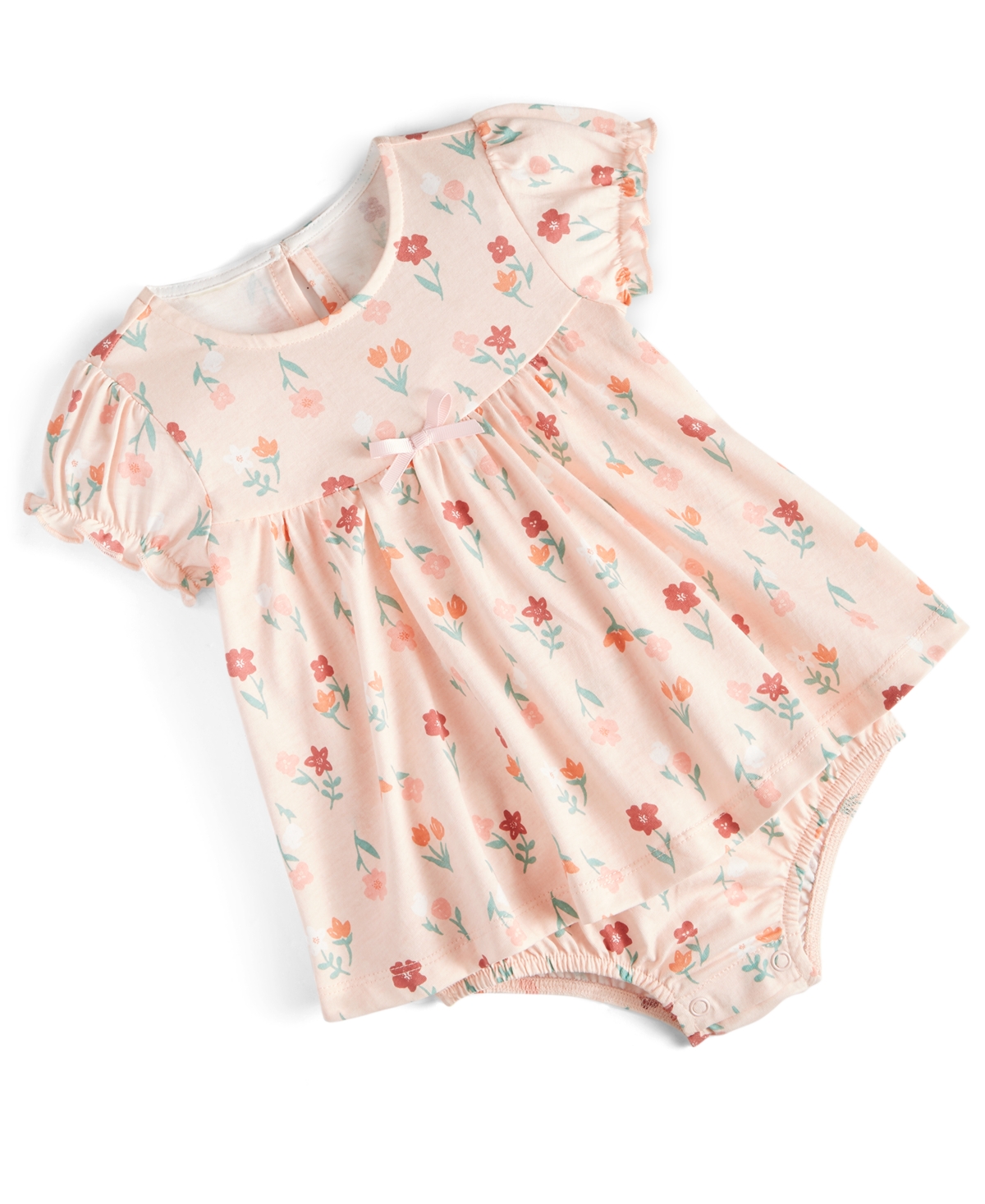 First Impressions Baby Girls Floral Skirt Sunsuit, Created For Macy's In Creamy Berry