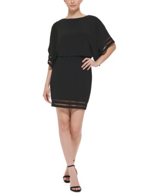 Women s Boat Neck Elbow Sleeve Dress