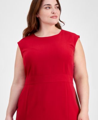 Plus Size Cap Sleeve Princess Seam Dress 