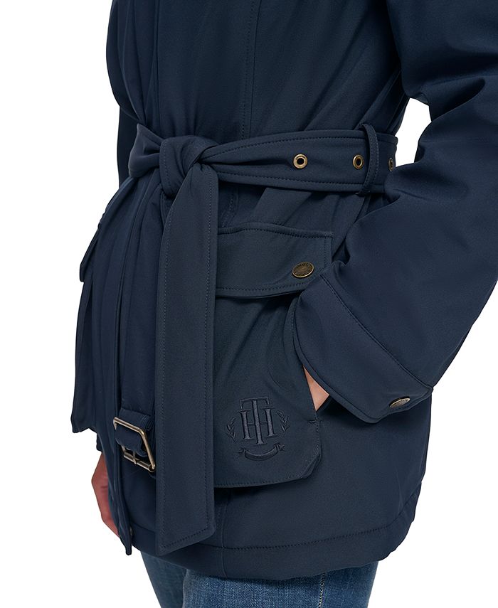 Tommy Hilfiger Women's Hooded Crest Pocket Raincoat - Macy's