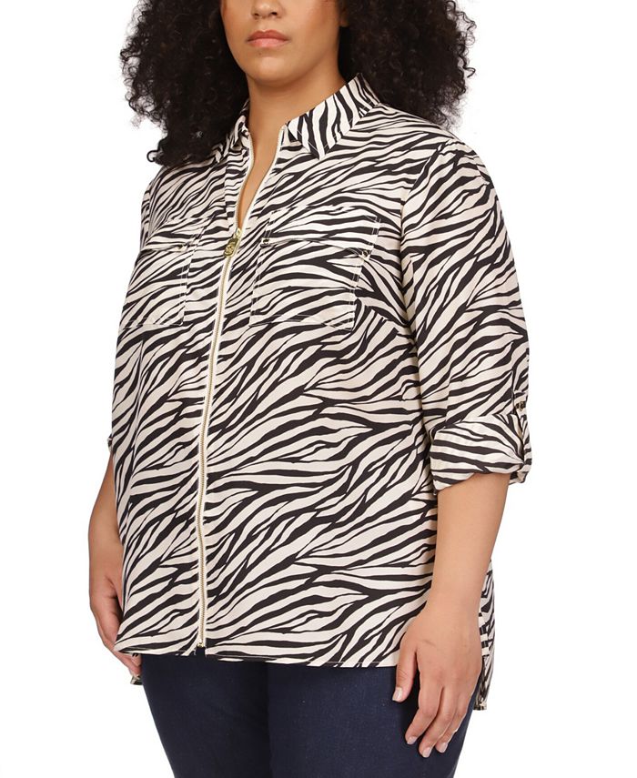 Michael Kors Plus Size Tiger Dog Tag Printed Top Macy s