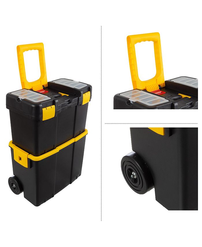 Stalwart Portable Tool Box with Wheels Stackable 2in1 Tool Chest