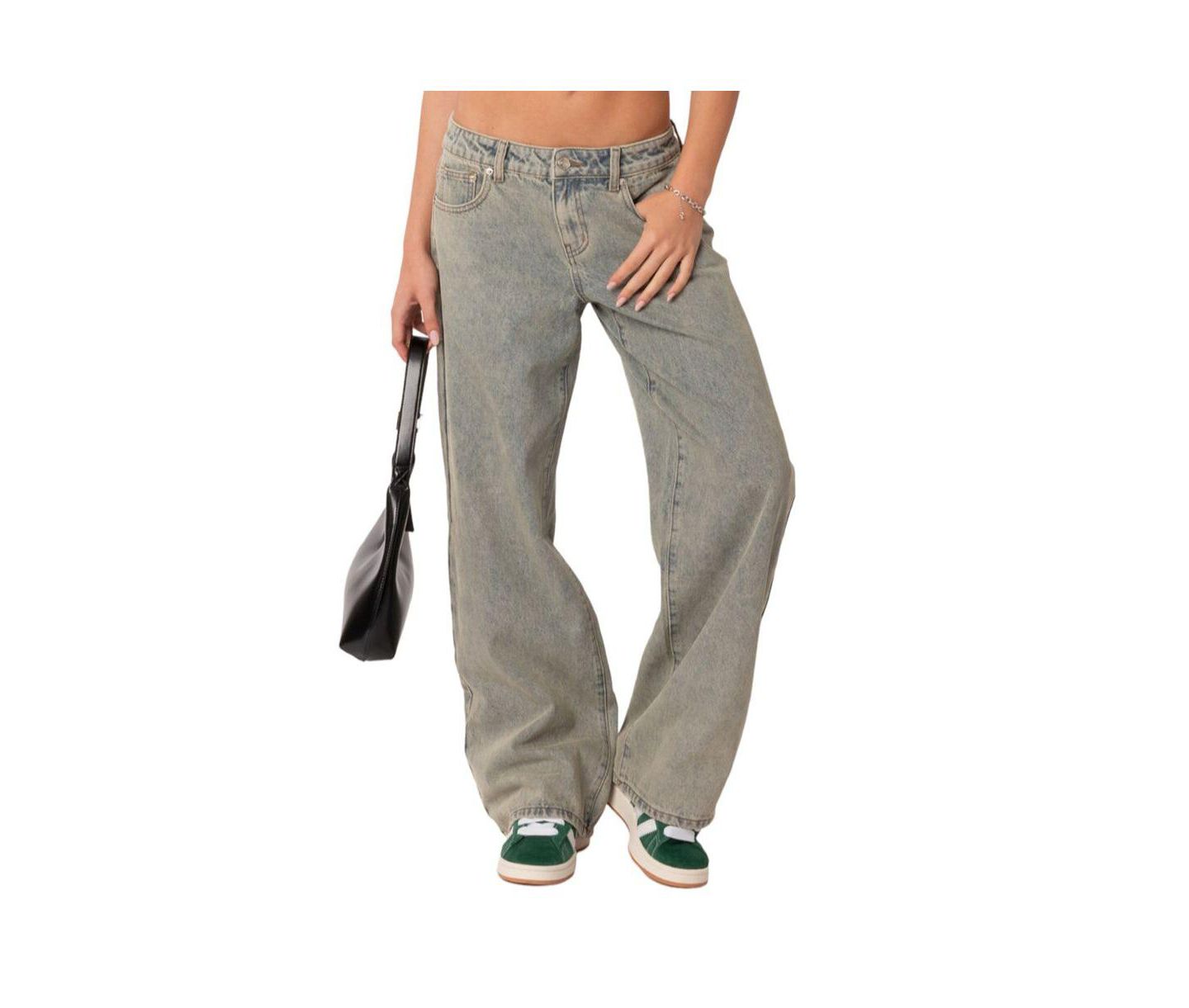 Женские джинсы Edikted Magda Acid Wash Low Rise Baggy, цвет: Синий — фото 2