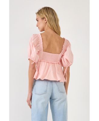 Women's Blouson Baby Doll Top