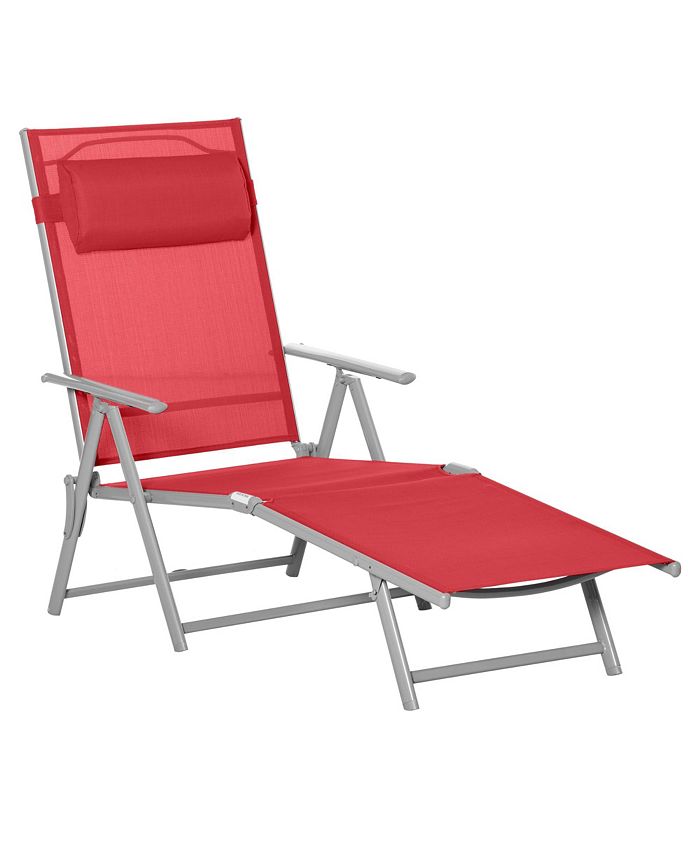 Outsunny Outdoor Folding Chaise Lounge Chair, Portable Lightweight