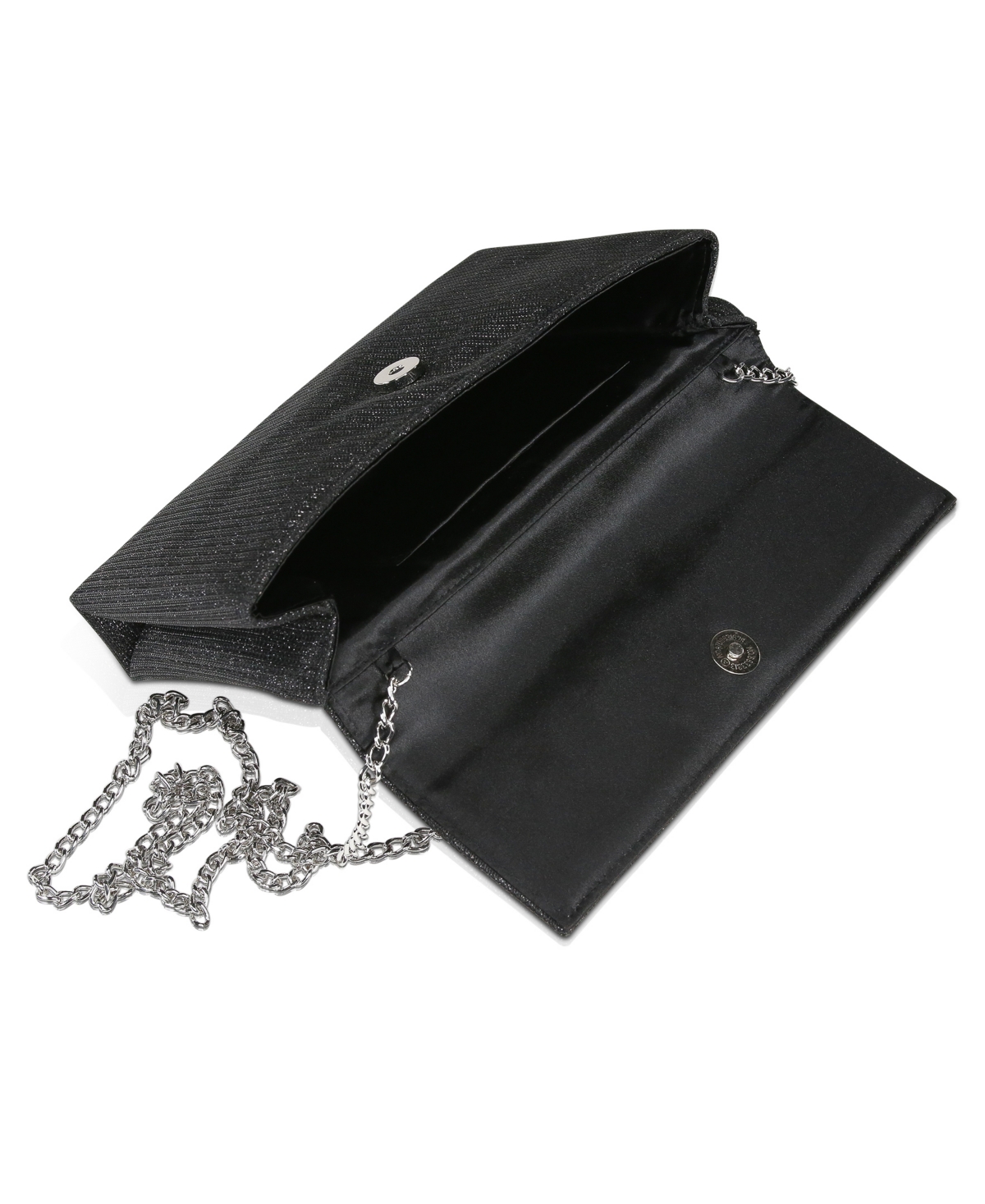 Jewel Badgley Mischka Woman s Dakota Sparkle Jacquard Envelope Clutch with Crystal Bow Black Smart Closet