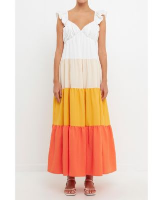 English Factory Women's Sunset Colorblock Maxi Dress - Macy's