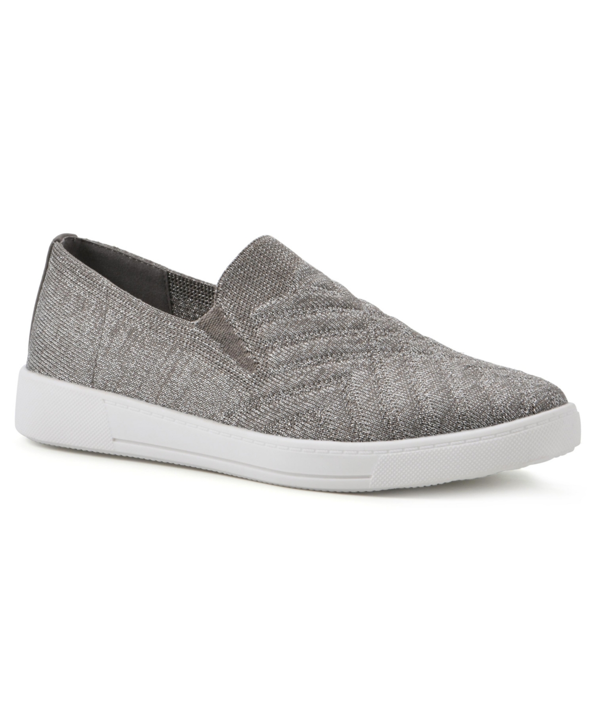 White Mountain Women's Until Slip On Sneakers In Silver Fabric