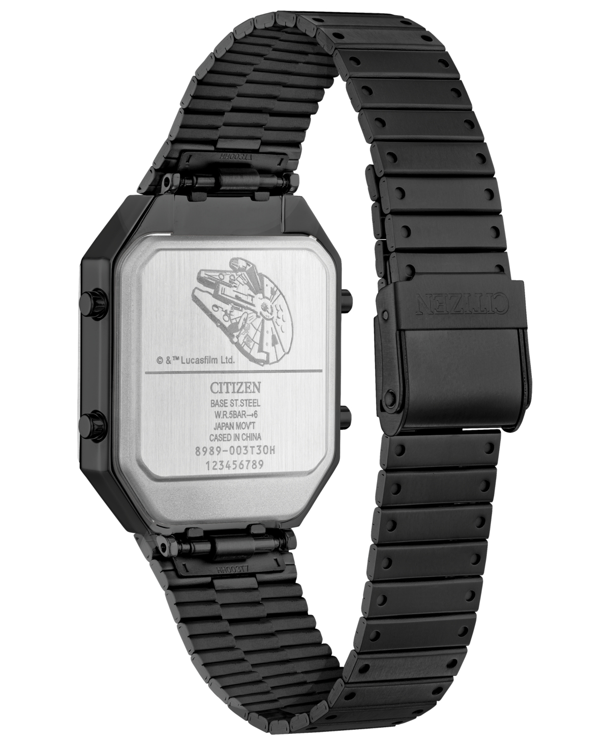 Shop Citizen Men's Star Wars Millennium Falcon Ana-digi Gray-tone Stainless Steel Bracelet Watch 33mm