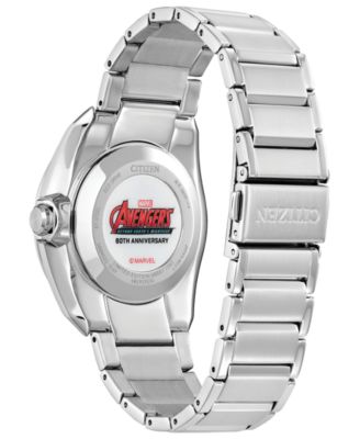 Eco-Drive Men's Marvel Classic Avengers Stainless Steel Bracelet Watch 43mm