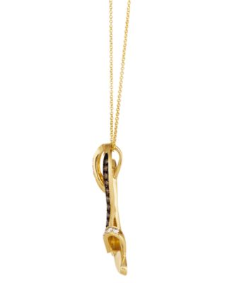 Ombr&eacute;&reg; Chocolate Ombr&eacute; Diamond & Nude Diamond High Heel Sandal Pendant Necklace (3/4 ct. t.w.) in 14k Gold, 18" + 2" extender