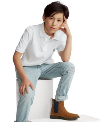 8-20 Boys' Cotton Mesh Logo Polo Shirt