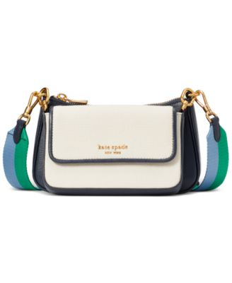 kate spade new york - Double Up Racing Stripe Canvas Crossbody