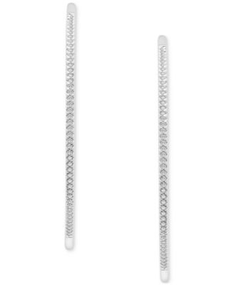 Diamond In & Out Medium Hoop Earrings (1/2 ct. t.w.) in Sterling Silver or 14k Gold-Plated Sterling Silver, Created for Macy's