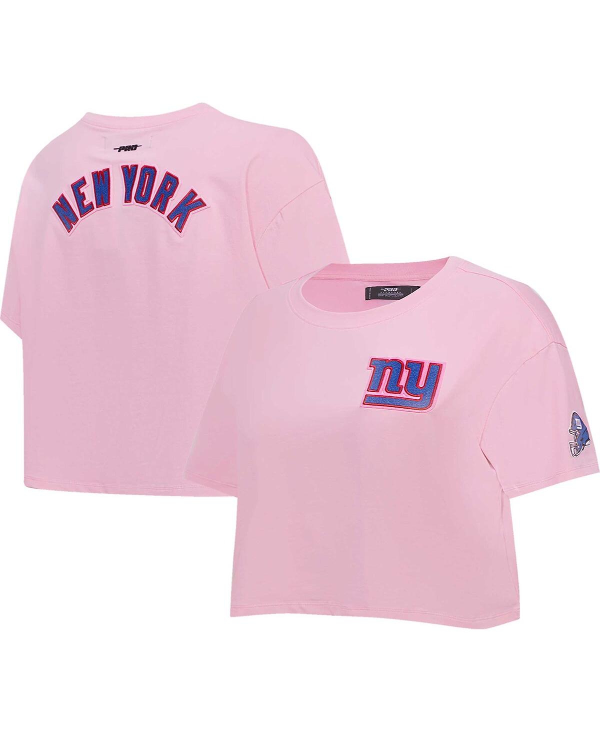 Pro Standard Women's  Pink New York Giants Cropped Boxy T-shirt