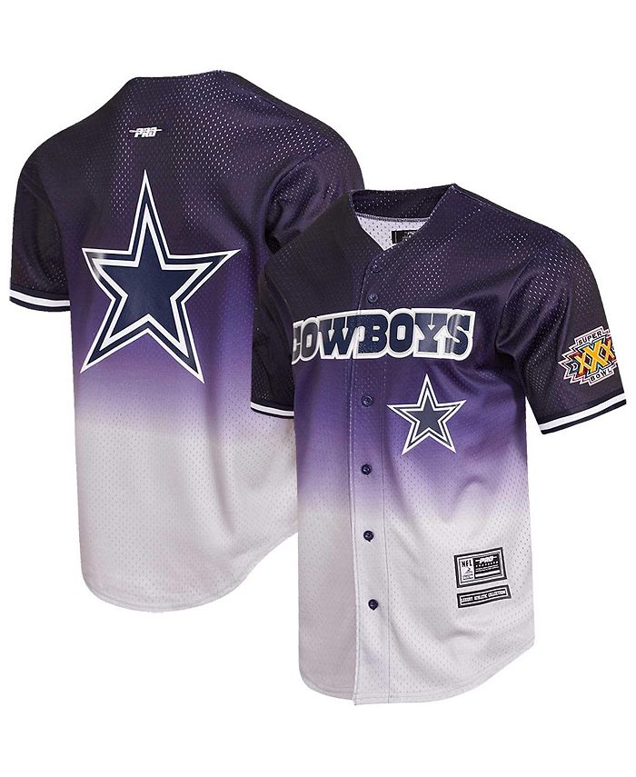 Pro Standard Men's Navy, White Dallas Cowboys Ombre Mesh ButtonUp